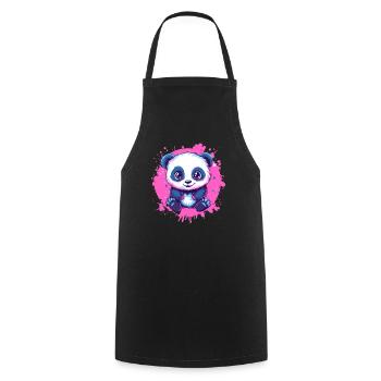 Süßer Panda auf Pink - Kochschürze - Schwarz - Vorne - AI Model Male 185 dark (185cm)