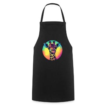 Colorful Giraffe with Gradient - Cooking Apron - black - Front - AI Model Male 185 dark (185cm)