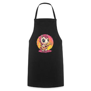 Bangs with guitar - Cooking Apron - black - Front - AI Model Male 185 dark (185cm)