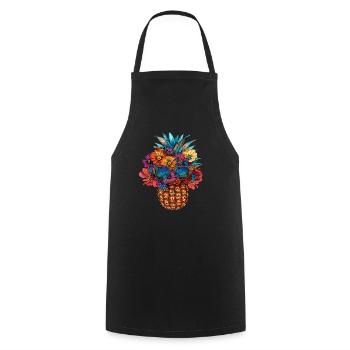 Ananas mit Sonnenbrille - Kochschürze - Schwarz - Vorne - AI Model Male 185 dark (185cm)