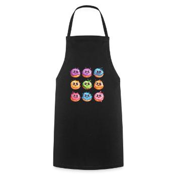 Bunte Donut Freunde - Kochschürze - Schwarz - Vorne - AI Model Male 185 dark (185cm)