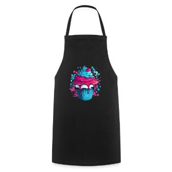 Cupcake with color explosion - Cooking Apron - black - Front - AI Model Male 185 dark (185cm)