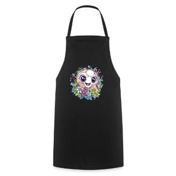 Fußball mit Blumen - Kochschürze - Schwarz - Vorne - AI Model Male 185 dark (185cm)