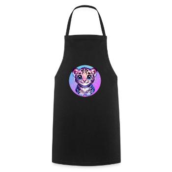 Tiger cub in the starry sky - Cooking Apron - black - Front - AI Model Male 185 dark (185cm)