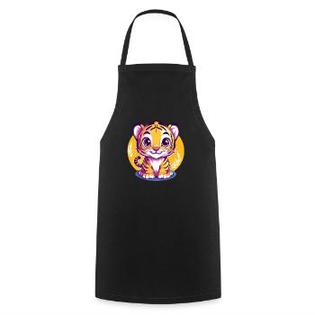 Cute tiger baby - Cooking Apron - black - Front - AI Model Male 185 dark (185cm)