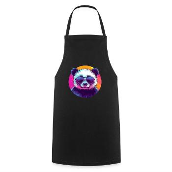 Cool panda with sunglasses - Cooking Apron - black - Front - AI Model Male 185 dark (185cm)