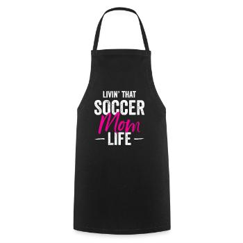 Livin' That Soccer Mom Life Idée cadeau - Tablier de cuisine - noir - Devant - AI Model Male 185 dark (185cm)