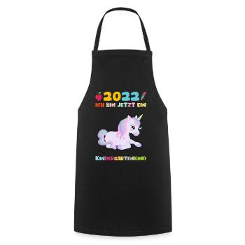 2022 Ich Bin Jetzt Ein Kindergartenkind Einhorn - Kochschürze - Schwarz - Vorne - AI Model Male 185 dark (185cm)