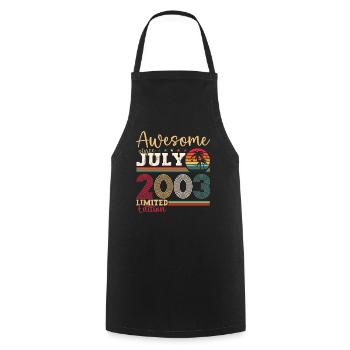 Awesome since July 2003 19th Birthday Men's Fun - Cooking Apron - black - Front - AI Model Male 185 dark (185cm)