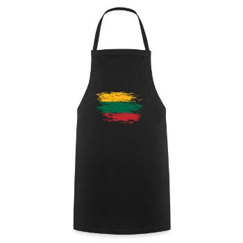 Lithuania flag used - Cooking Apron - black - Front - AI Model Male 185 dark (185cm)