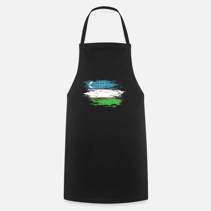 Drapeau de l’Ouzbékistan utilisé - Tablier de cuisine - noir