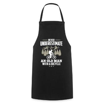 Never Underestimate An Old Man With A Bicycle - Cooking Apron - black - Front - AI Model Male 185 dark (185cm)