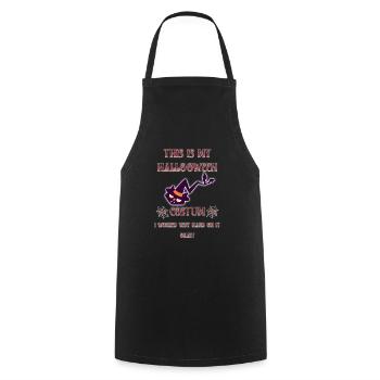 Chat d’Halloween disant drôle - Tablier de cuisine - noir - Devant - AI Model Male 185 dark (185cm)