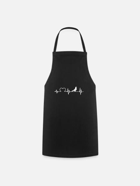 Heartbeat Pigeon Pigeon Pigeon Fancier - Cooking Apron - black