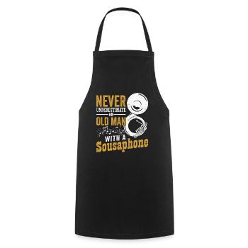 Never Underestimate An Old Man With A Sousaphone - Cooking Apron - black - Front - AI Model Male 185 dark (185cm)