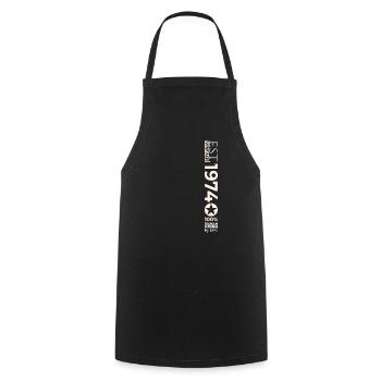 49th Birthday Man Original June Year 1974 - Cooking Apron - black - Front - AI Model Male 185 dark (185cm)