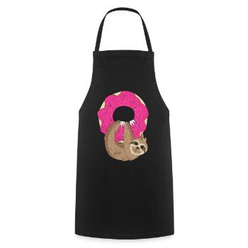 Donut Faultier Chillen - Kochschürze - Schwarz - Vorne - AI Model Male 185 dark (185cm)