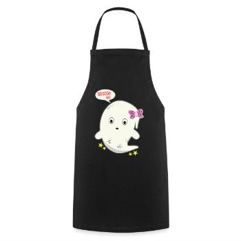Cute Ghost Spirit Gift - Cooking Apron - black - Front - AI Model Male 185 dark (185cm)