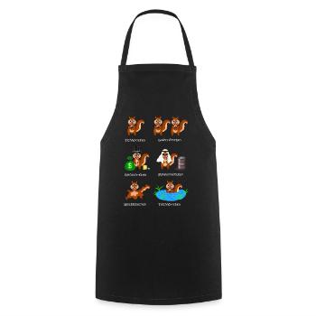 squirrels, rich squirrels, sheikh squirrels, - Cooking Apron - black - Front - AI Model Male 185 dark (185cm)