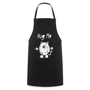Hug Me Chat - Tablier de cuisine - noir - Devant - AI Model Male 185 dark (185cm)
