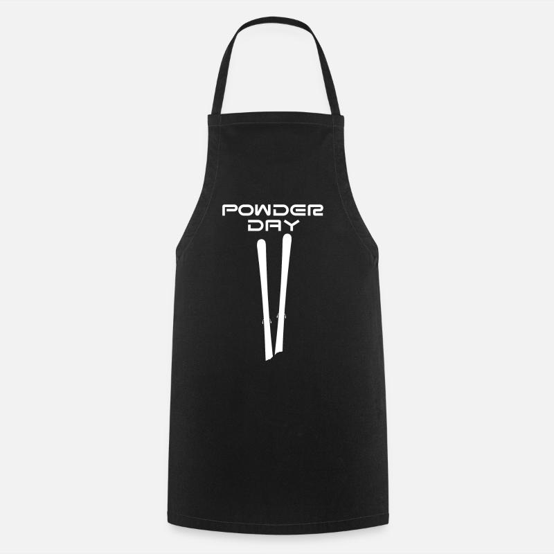 Powder day skiing - Cooking Apron - black