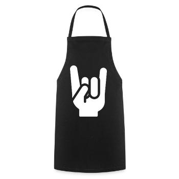 Heavy Metal Hand - Cooking Apron - black - Front - AI Model Male 185 dark (185cm)