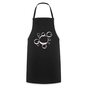 Bulles de savon chatoyantes - Tablier de cuisine - noir - Devant - AI Model Male 185 dark (185cm)