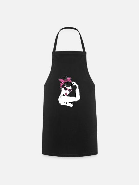Retro Rockabilly Girl Geschenk - Kochschürze - Schwarz