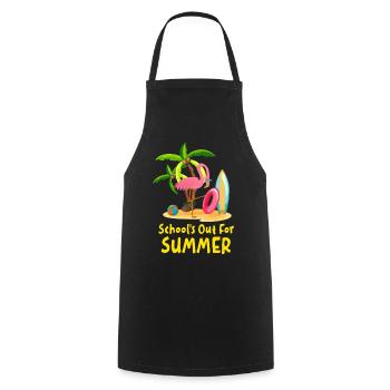 Schools Out For Summer Flamingo Last Day of School - Cooking Apron - black - Front - AI Model Male 185 dark (185cm)