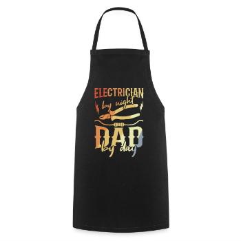 Elektriker Papa - Kochschürze - Schwarz - Vorne - AI Model Male 185 dark (185cm)