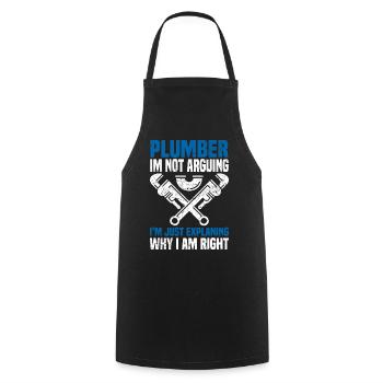 Plumber | Craft Craftsman Master Gifts - Cooking Apron - black - Front - AI Model Male 185 dark (185cm)