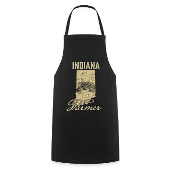 Indiana Farmer Tractor Lover Carte d’État Farming Loc - Tablier de cuisine - noir - Devant - AI Model Male 185 dark (185cm)