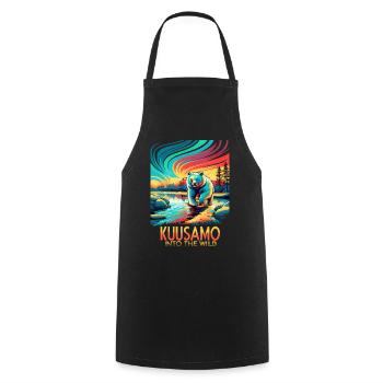 Kuusamo Finland Into The Wild - Cooking Apron - black - Front - AI Model Male 185 dark (185cm)
