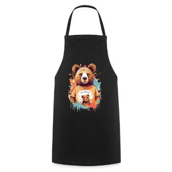 Best Bear Mom - Cooking Apron - black - Front - AI Model Male 185 dark (185cm)