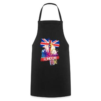 London England Stadt Skyline Big Ben Bunt Splash - Kochschürze - Schwarz - Vorne - AI Model Male 185 dark (185cm)