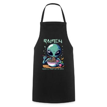 Outer Space Ramen Alien Noodles - Cooking Apron - black - Front - AI Model Male 185 dark (185cm)