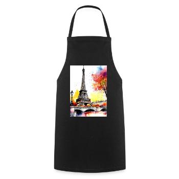 Eiffelturm im Herbst Aquarell - Kochschürze - Schwarz - Vorne - AI Model Male 185 dark (185cm)
