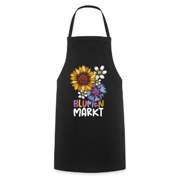 Flower Market Sunflower Meadow Flowers Symbol Team - Cooking Apron - black - Front - AI Model Male 185 dark (185cm)