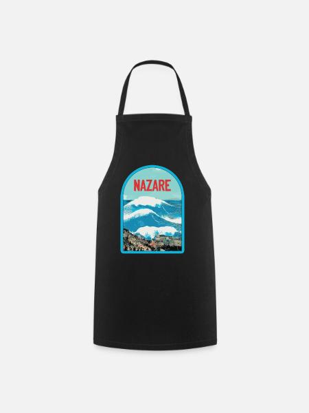 Nazaré in Portugal: Surfers & Big Waves - Cooking Apron - black