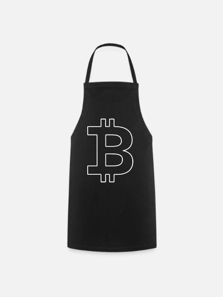 Bitcoin Silhouette Taschenformat Währung - Kochschürze - Schwarz
