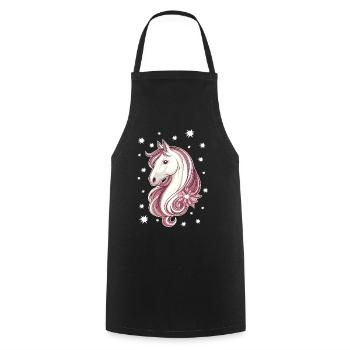 Cheval avec des étoiles - Tablier de cuisine - noir - Devant - AI Model Male 185 dark (185cm)