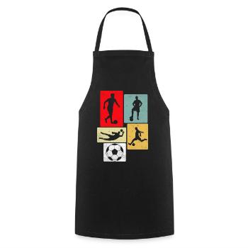 Soccer Vintage Retro - Cooking Apron - black - Front - AI Model Male 185 dark (185cm)