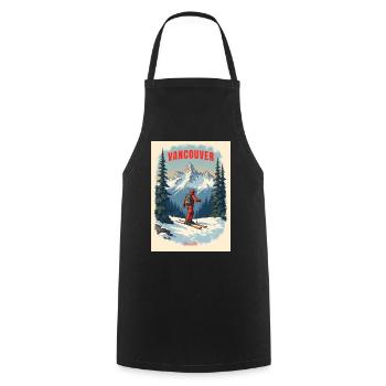 Vancouver Mountain Scenery - Cooking Apron - black - Front - AI Model Male 185 dark (185cm)
