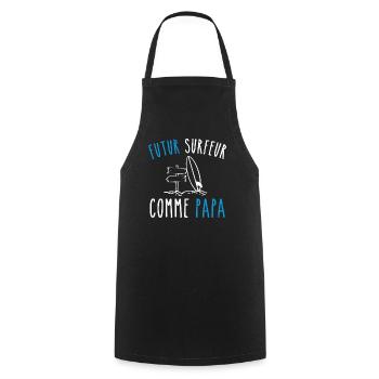 Future surfer like dad - Cooking Apron - black - Front - AI Model Male 185 dark (185cm)
