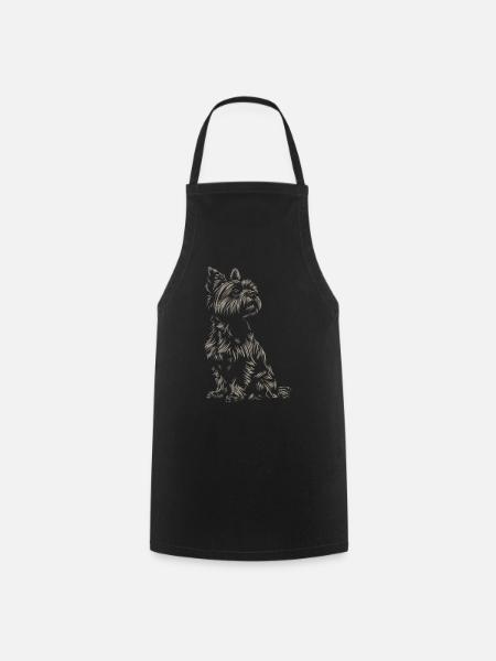 Yorkshire Terrier Silhouette - Kochschürze - Schwarz