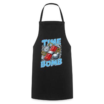 Time Bomb – Explosives Streetwear-Design - Kochschürze - Schwarz - Vorne - AI Model Male 185 dark (185cm)