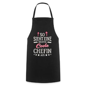 So sieht eine richtig coole Chefin aus - Kochschürze - Schwarz - Vorne - AI Model Male 185 dark (185cm)