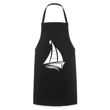 voilier voilier sailor silhouette minimaliste - Tablier de cuisine - noir - Devant - AI Model Male 185 dark (185cm)