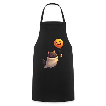 Halloween Cat with Halloween Pumpkin - Cooking Apron - black - Front - AI Model Male 185 dark (185cm)