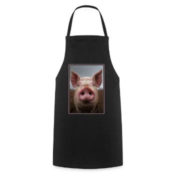 Schweine Schwein - Kochschürze - Schwarz - Vorne - AI Model Male 185 dark (185cm)